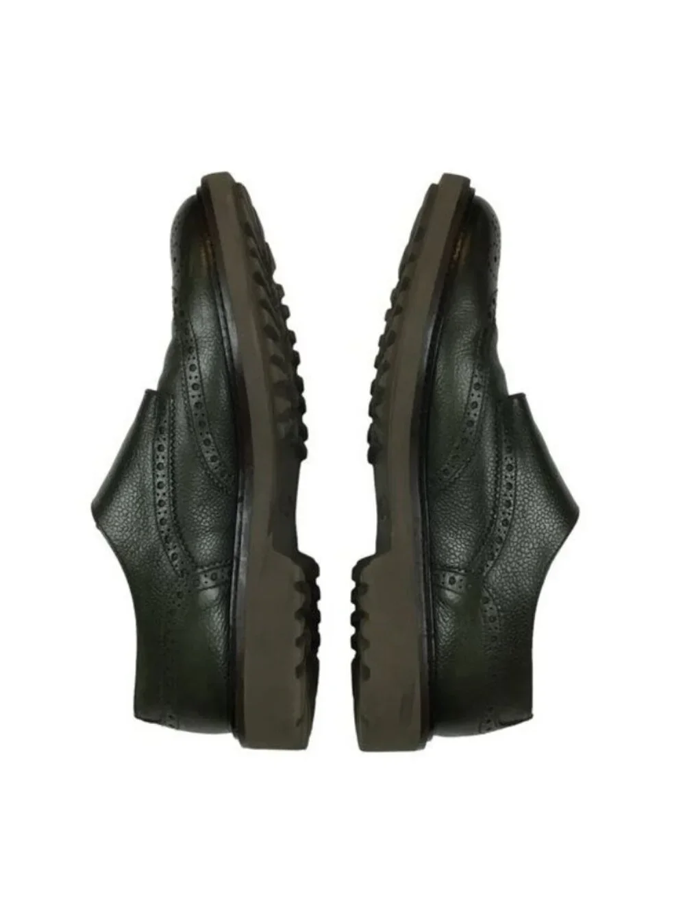 Doucal’s Brougue Double Monk Strap WingTip Dress Shoe Pebbled Leather Size 11